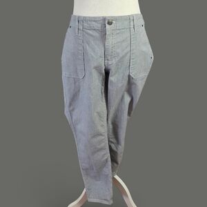 GAP Striped Ankle Pants - Black and White